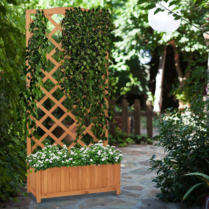 Flur Nymphea Fioriera Da Giardino Con Pannello Grigliato In Legno Small 100X62X23 CM