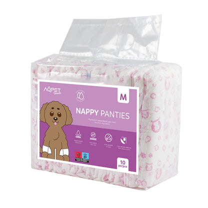 AqpetFriends Nappy Panties Pannolini Assorbenti a Mutandina per Cani Conf. Da 10 Pz.