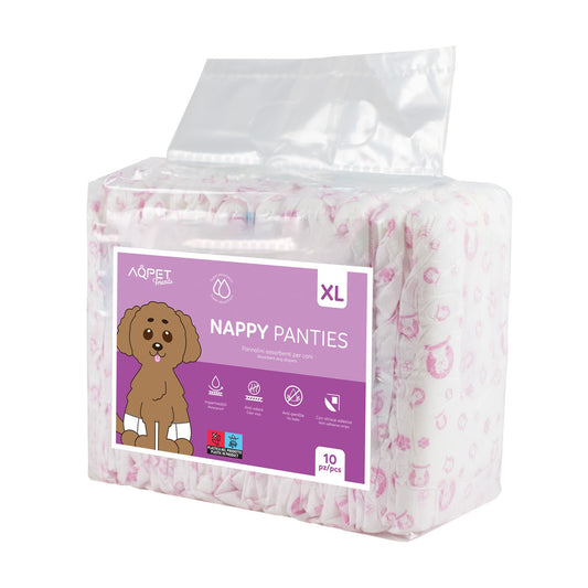 AqpetFriends Nappy Panties Pannolini Assorbenti a Mutandina per Cani Conf. Da 10 Pz.