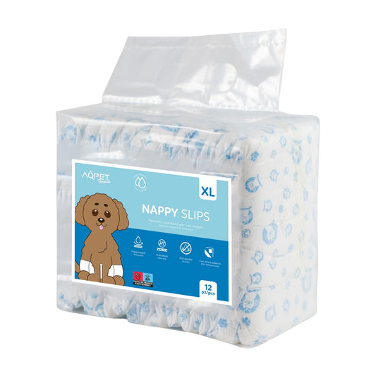 AqpetFriends Nappy Slips Pannolini Assorbenti a Fascia per Cani Maschi Conf. Da 12 Pz.