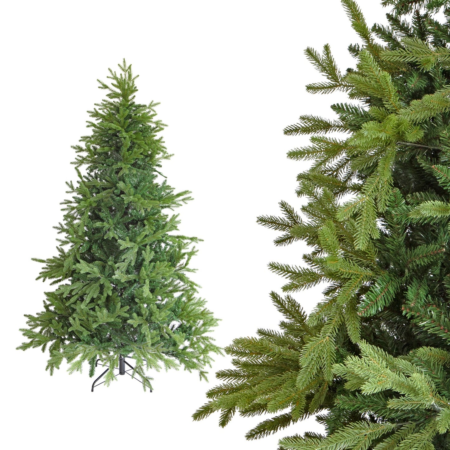 Albero di Natale folto e realistico - PVC, facile montaggio e base stabile