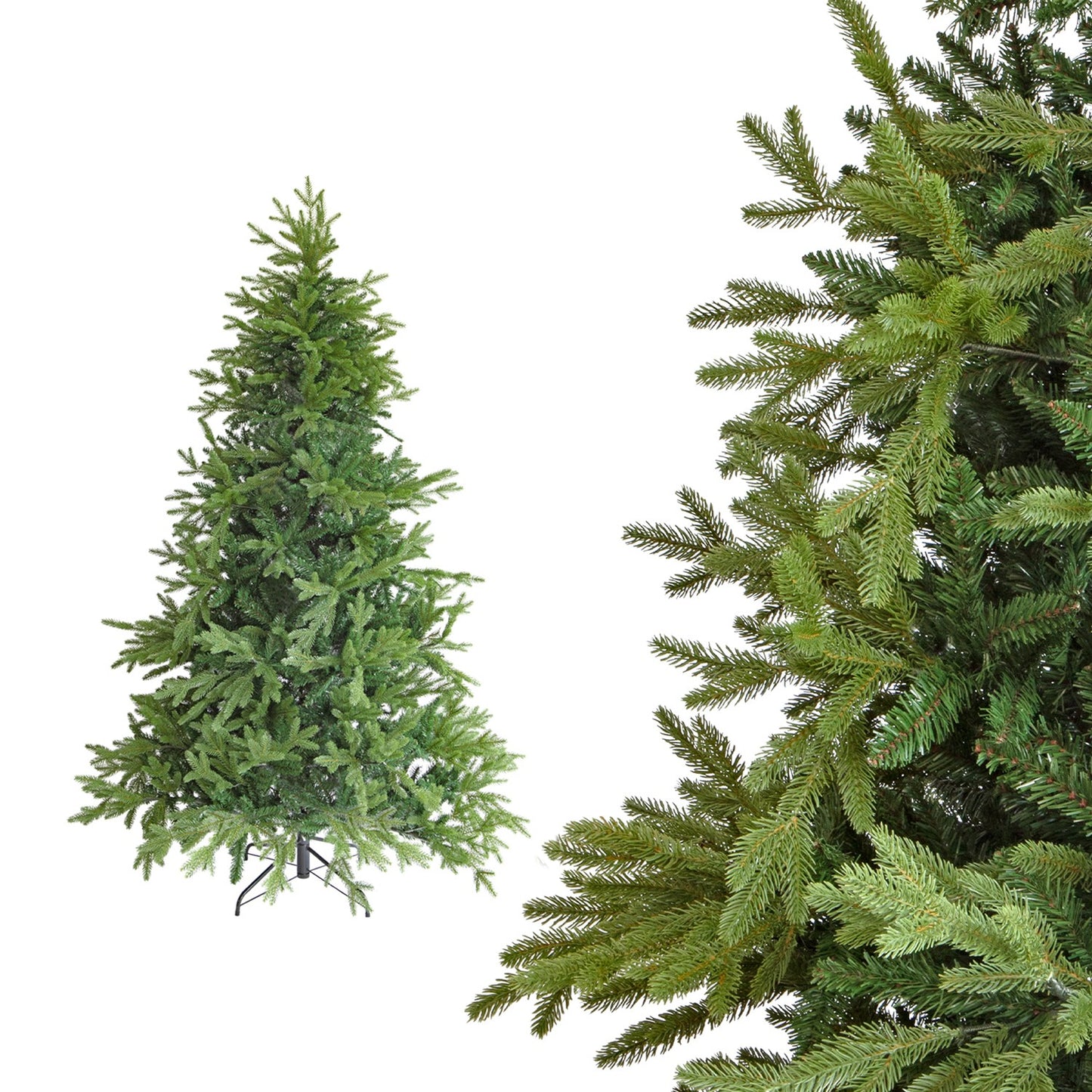 Albero di Natale folto e realistico - PVC, facile montaggio e base stabile