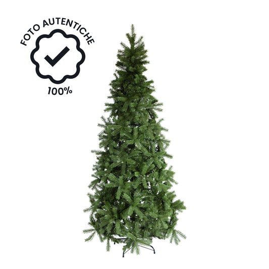 Albero di Natale Slim in PVC Realistico, Ideale per Spazi Ridotti, di Altissima Qualità, Rami Fitti e Base Stabile, Design Elegante per Decorazioni Natalizie di Classe