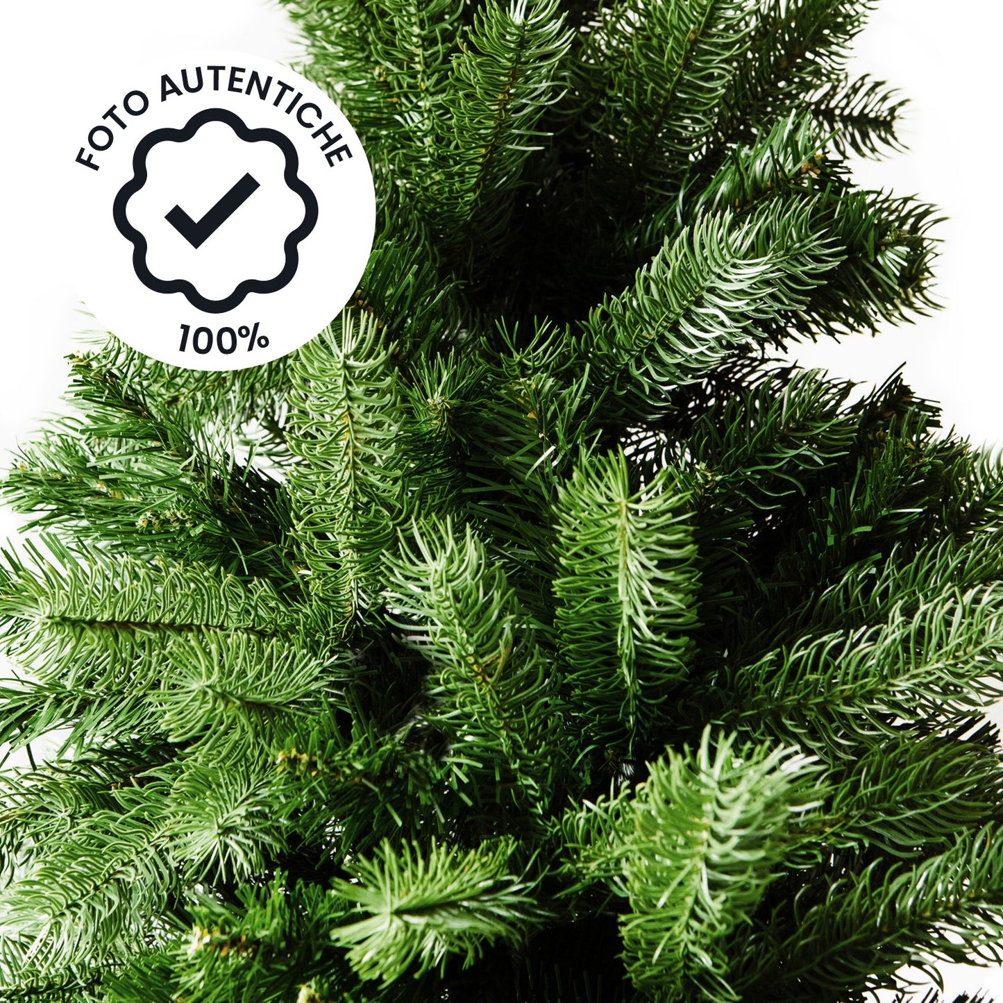 Albero di Natale Slim in PVC per spazi ridotti - rami fitti e base stabile