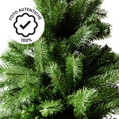 Albero di Natale Slim in PVC per spazi ridotti - rami fitti e base stabile