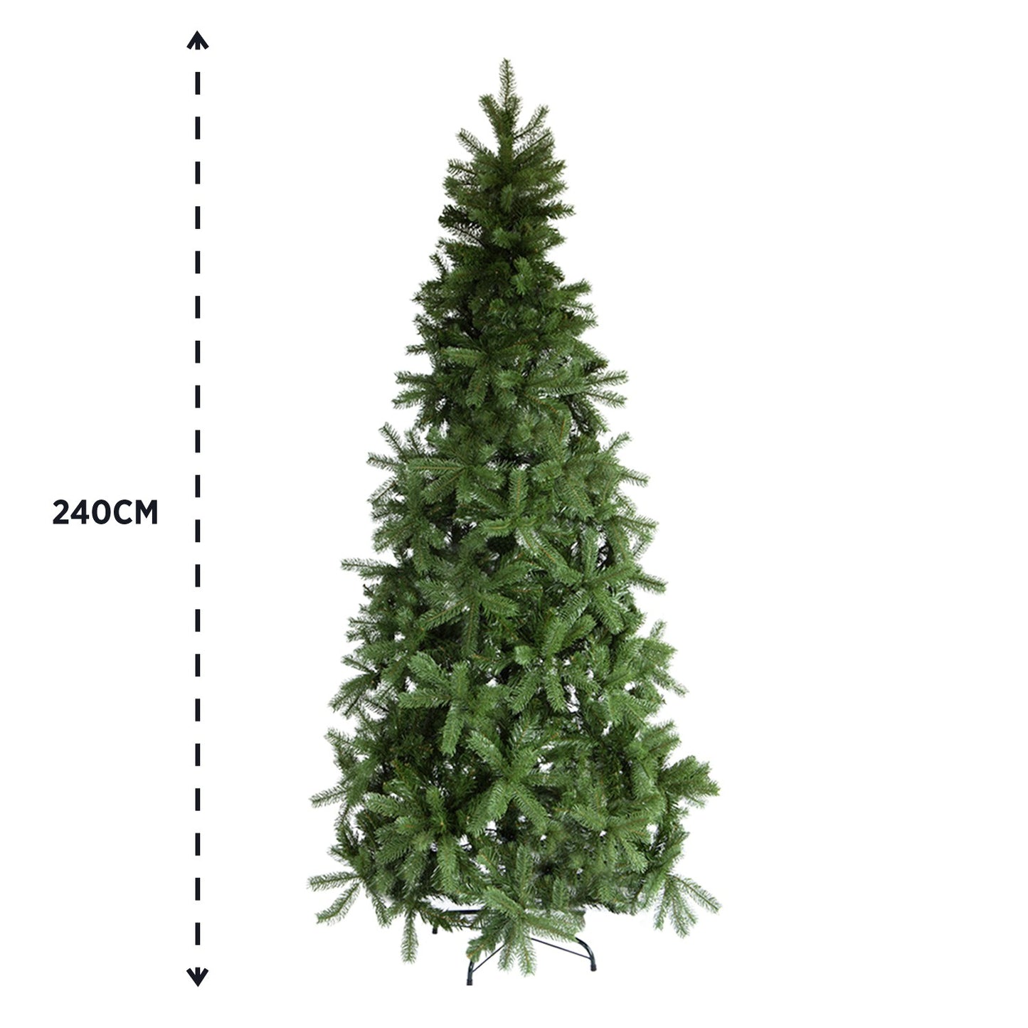 Albero di Natale Slim in PVC per spazi ridotti - rami fitti e base stabile