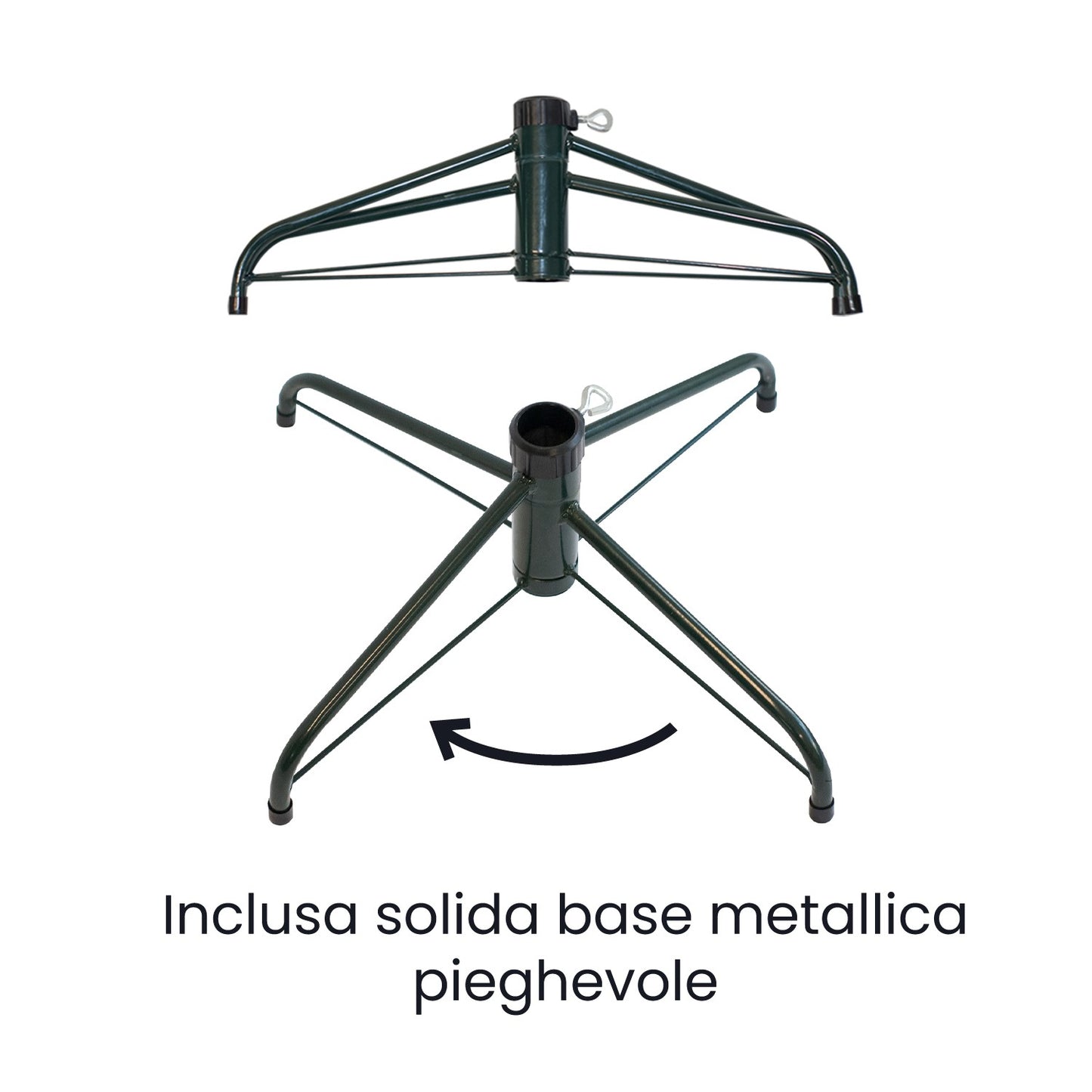 Albero di Natale Slim in PVC per spazi ridotti - rami fitti e base stabile