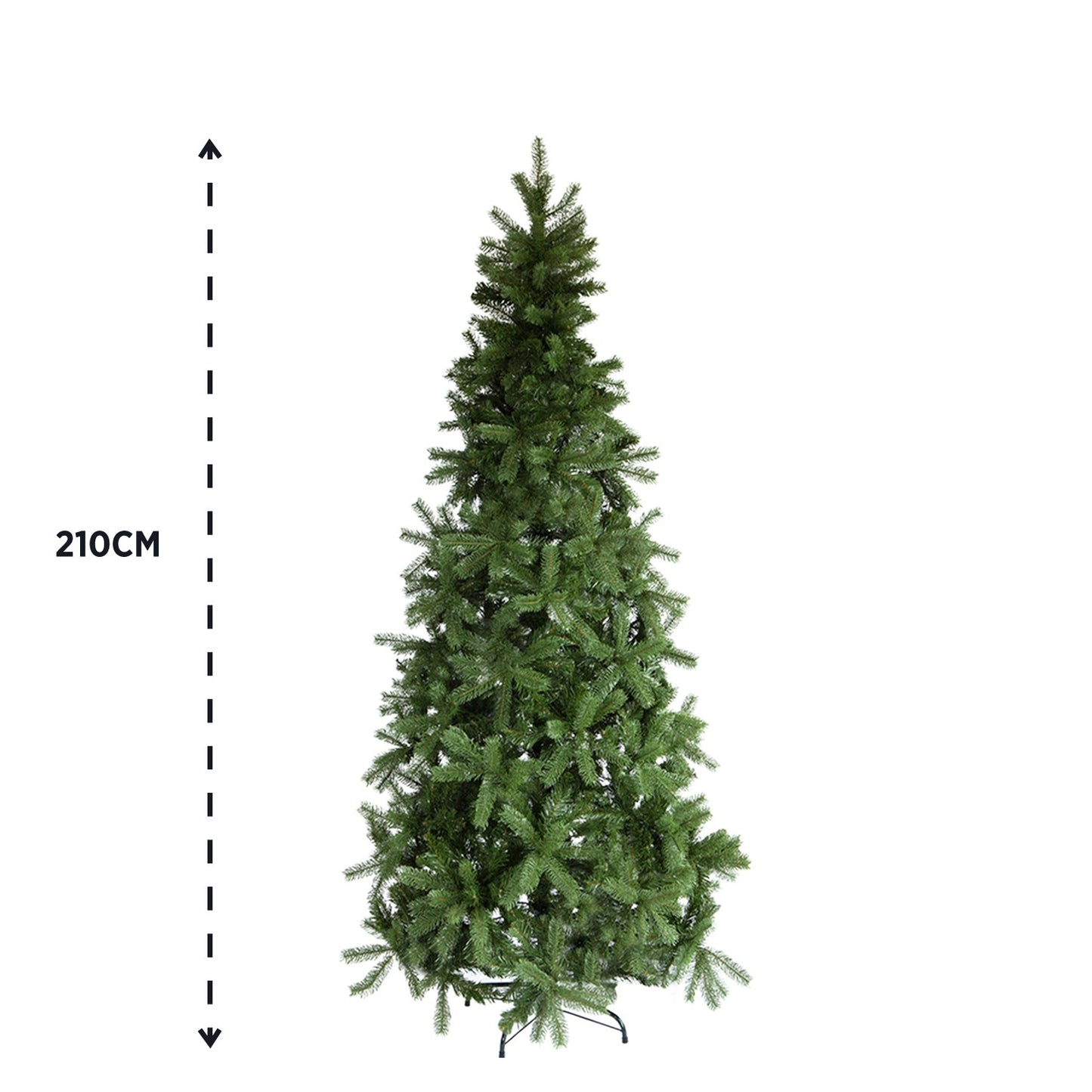 Albero di Natale Slim in PVC per spazi ridotti - rami fitti e base stabile