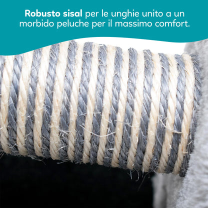AqpetFriends Mouse Tiragraffi Mini a Forma di Topolino 56 cm – Graffiatoio per Gatti con Sisal e Gioco Integrato