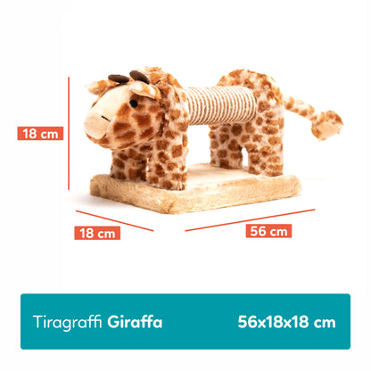 AqpetFriends Giraffa Tiragraffi Mini a Forma di Giraffa 56 cm – Gioco e Graffiatoio per Gatti con Sisal