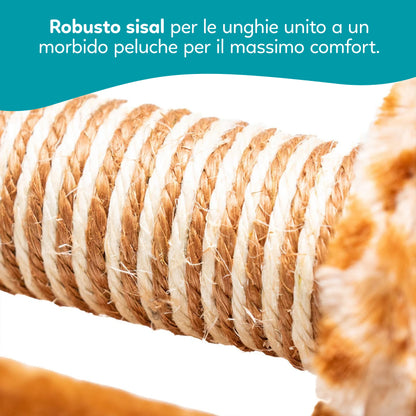 AqpetFriends Giraffa Tiragraffi Mini a Forma di Giraffa 56 cm – Gioco e Graffiatoio per Gatti con Sisal