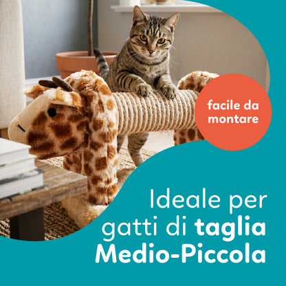 AqpetFriends Giraffa Tiragraffi Mini a Forma di Giraffa 56 cm – Gioco e Graffiatoio per Gatti con Sisal