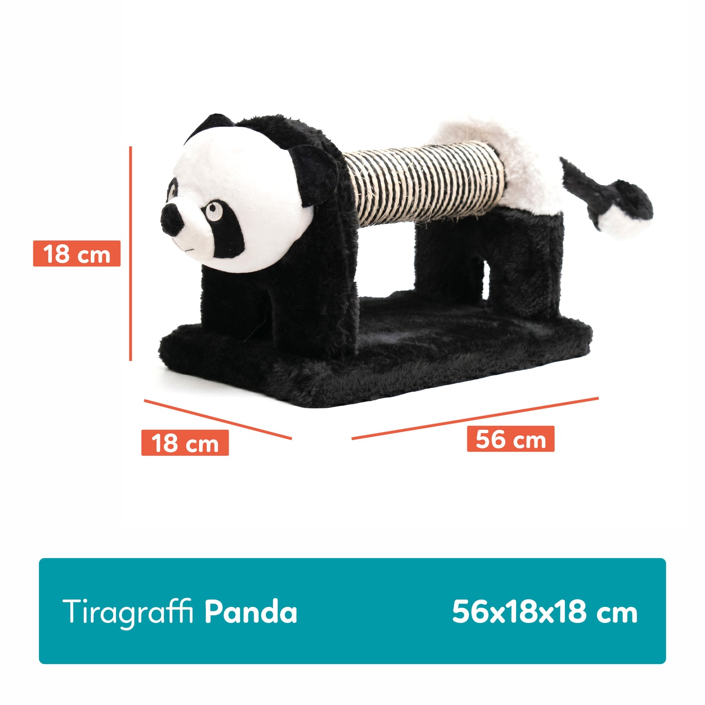 AqpetFriends Panda Tiragraffi 56 cm – Graffiatoio per Gatti con Sisal e Gioco Integrato