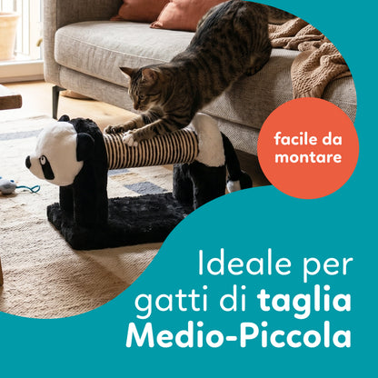 AqpetFriends Panda Tiragraffi 56 cm – Graffiatoio per Gatti con Sisal e Gioco Integrato