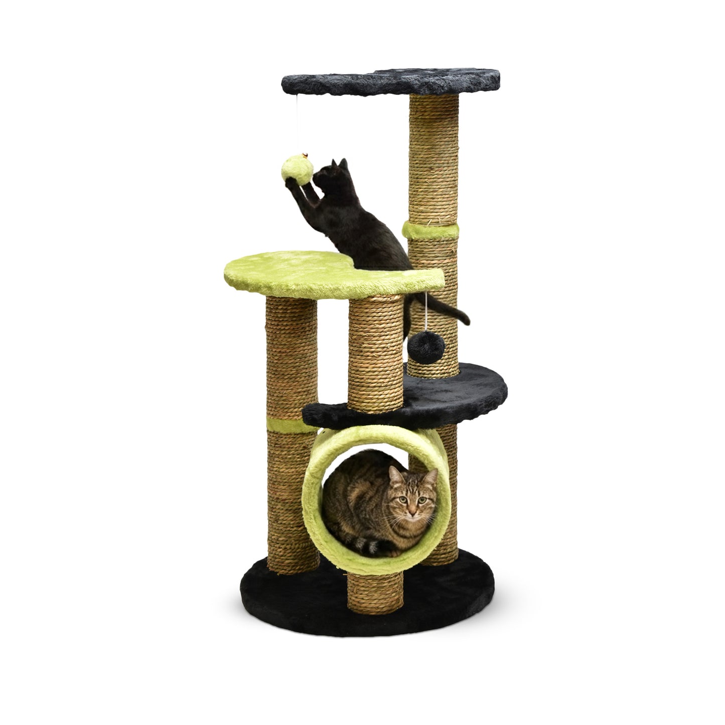 AqpetFriends Madrid Tiragraffi Alto per Gatti 86 cm – Colonna in Sisal con Piattaforme e Giochi