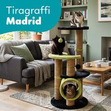 AqpetFriends Madrid Tiragraffi Alto per Gatti 86 cm – Colonna in Sisal con Piattaforme e Giochi