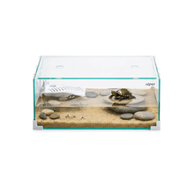 Aqpet Tortuga 40 Tartarughiera In Vetro Con Coperchio E Isola Per Tartarughe D'acqua 16L