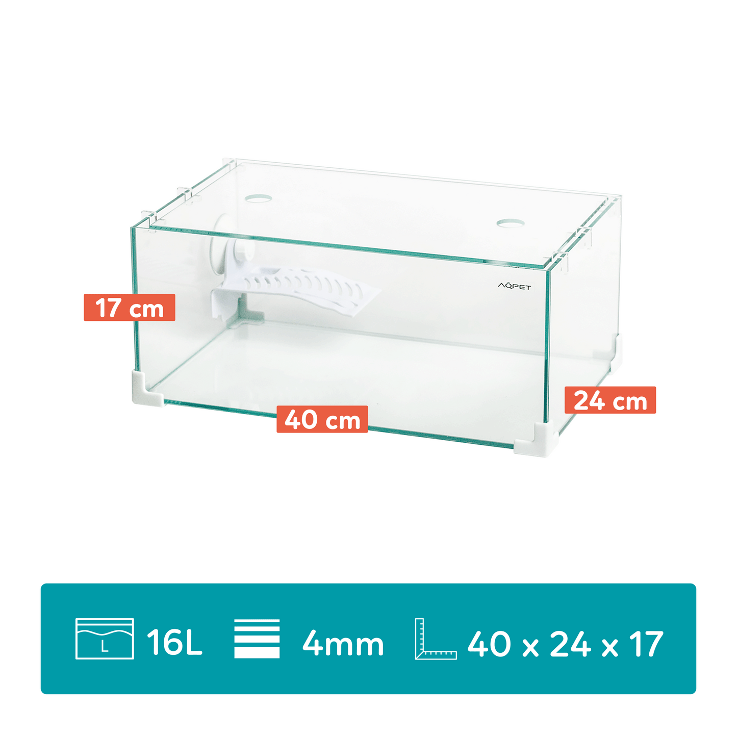 Aqpet Tortuga 40 Tartarughiera In Vetro Con Coperchio E Isola Per Tartarughe D'acqua 16L