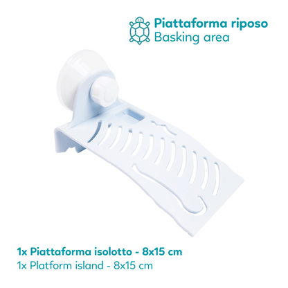 Aqpet Tortuga 40 Tartarughiera In Vetro Con Coperchio E Isola Per Tartarughe D'acqua 16L