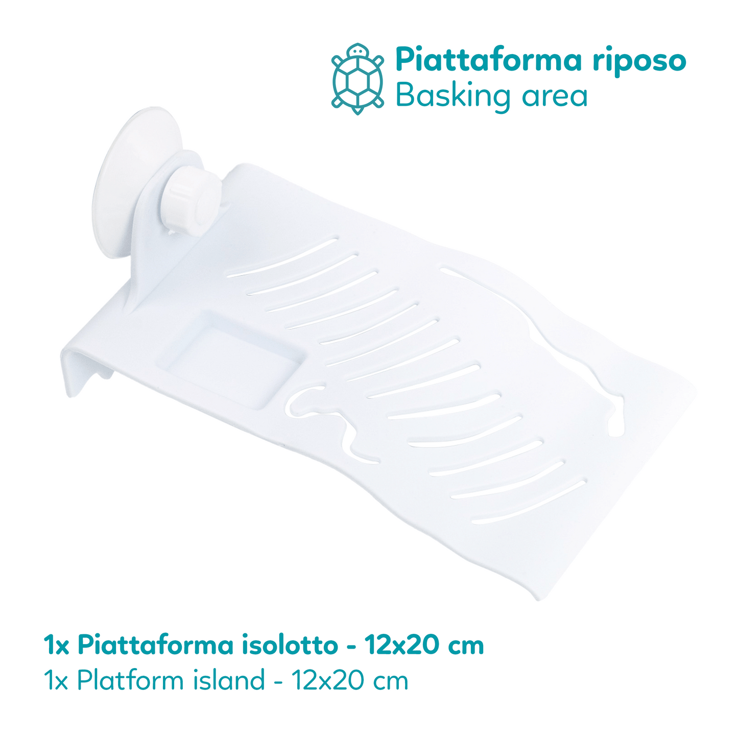 Aqpet Tortuga 50 Tartarughiera In Vetro Con Coperchio E Isola Per Tartarughe D'acqua 27L