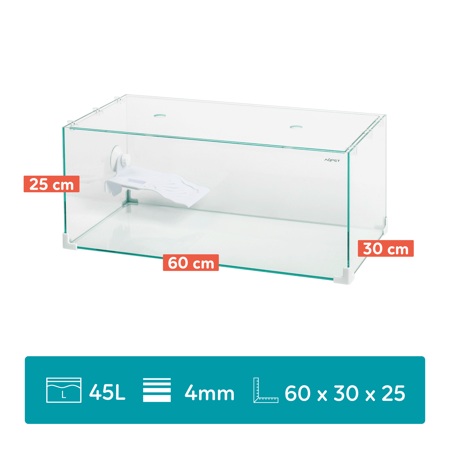 Aqpet Tortuga 60 Tartarughiera In Vetro Con Coperchio E Isola Per Tartarughe D'acqua 45L