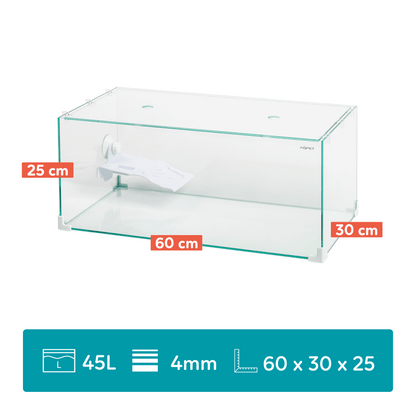 Aqpet Tortuga 60 Tartarughiera In Vetro Con Coperchio E Isola Per Tartarughe D'acqua 45L