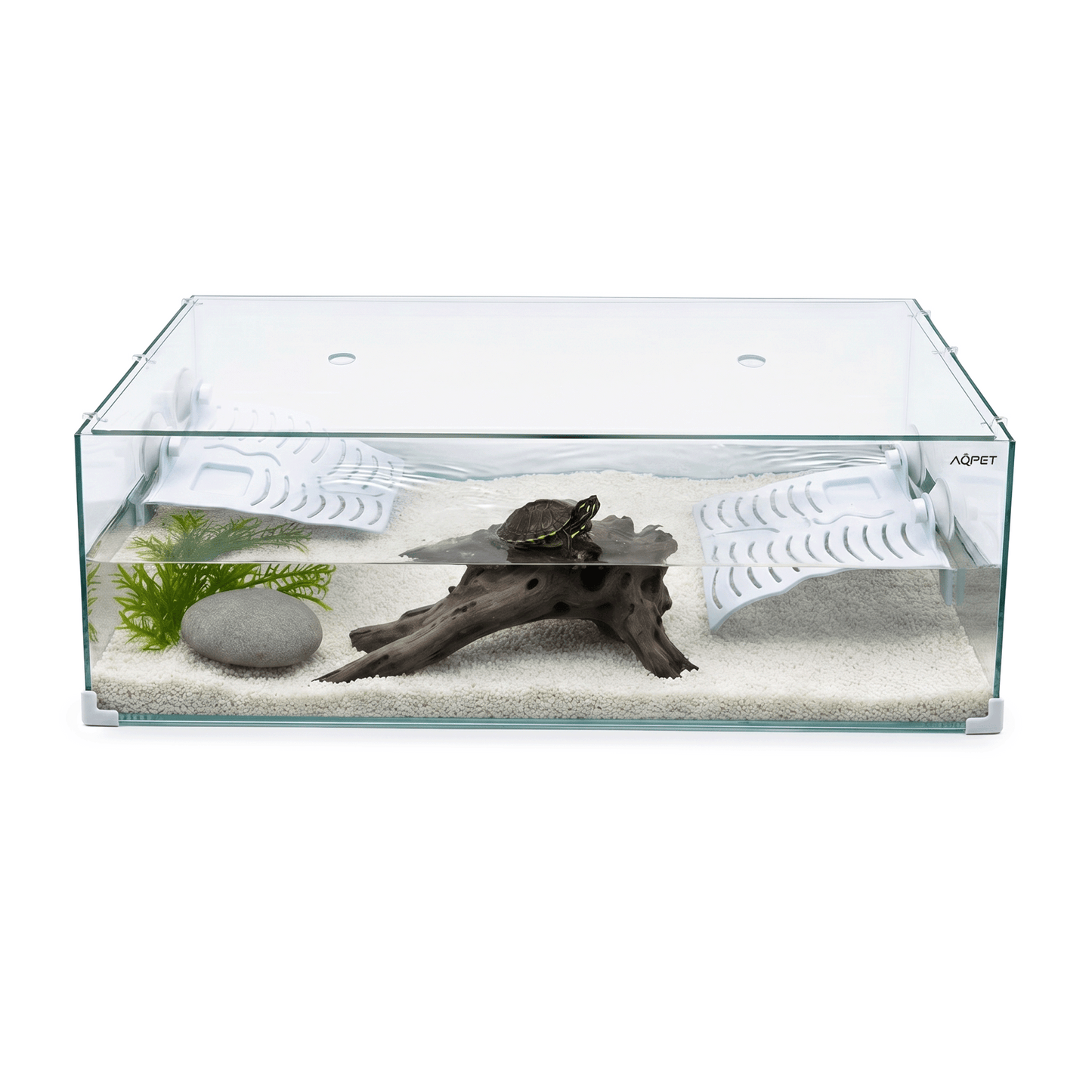 Aqpet Tortuga 80 Tartarughiera In Vetro Con Coperchio E Isola Per Tartarughe D'acqua 78L