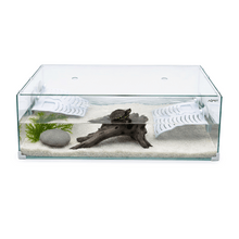 Aqpet Tortuga 80 Tartarughiera In Vetro Con Coperchio E Isola Per Tartarughe D'acqua 78L
