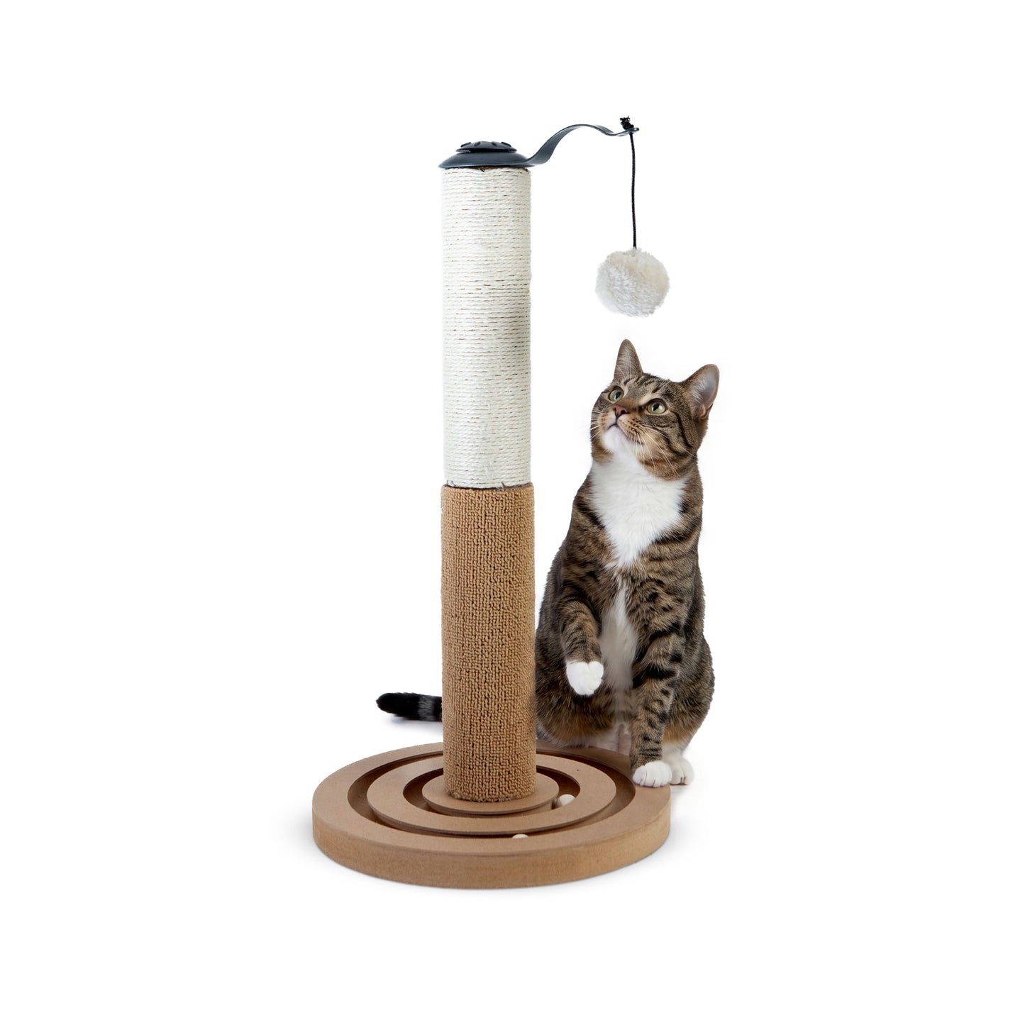 AqpetFriends Puzzle Tiragraffi a Colonna Interattivo 55 cm – Sisal con Percorso Palline e Gioco Sospeso