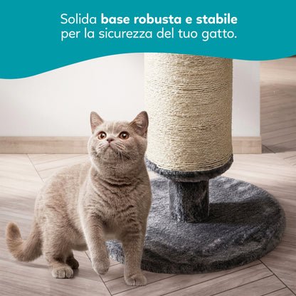 AqpetFriends Dublin Tiragraffi in Peluche 58 cm – Colonna con Sisal e Cuccia per Gatti