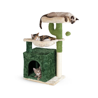 AqpetFriends Mexico Tiragraffi in Sisal 75 cm – Tiragraffi con Cuccia, Amaca e Piani Multilivello