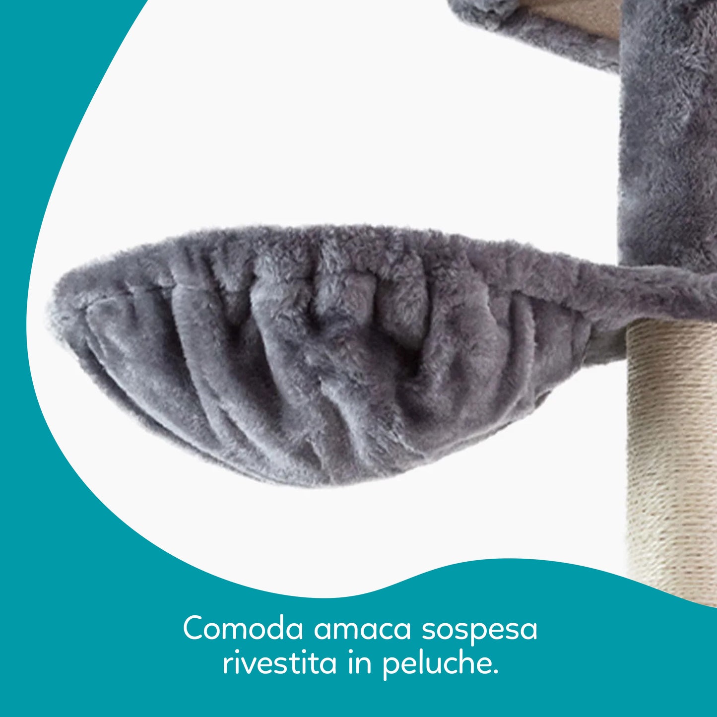 AqpetFriends London Tiragraffi Trespolo per Gatti 125 cm – Tiragraffi con Cucce, Amaca e Sisal