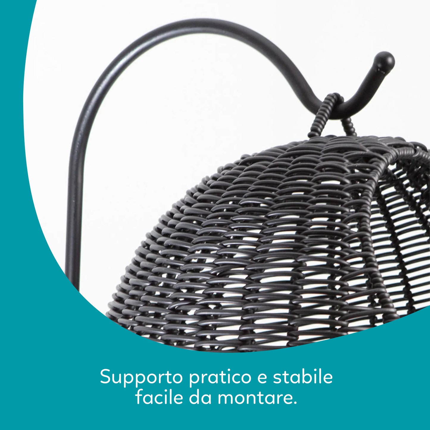 AqpetFriends Morfeo Cuccia Sospesa per Gatti – Nido in Rattan con Cuscino e Gioco Integrato
