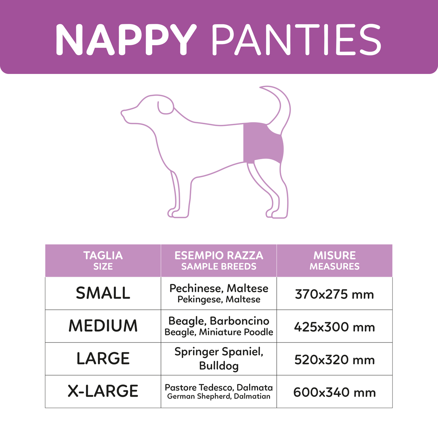 AqpetFriends Nappy Panties Pannolini Assorbenti a Mutandina per Cani 30 pz