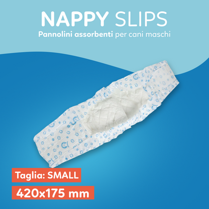AqpetFriends Nappy Slips Pannolini Assorbenti a Fascia per Cani Maschi Conf. Da 12 Pz.