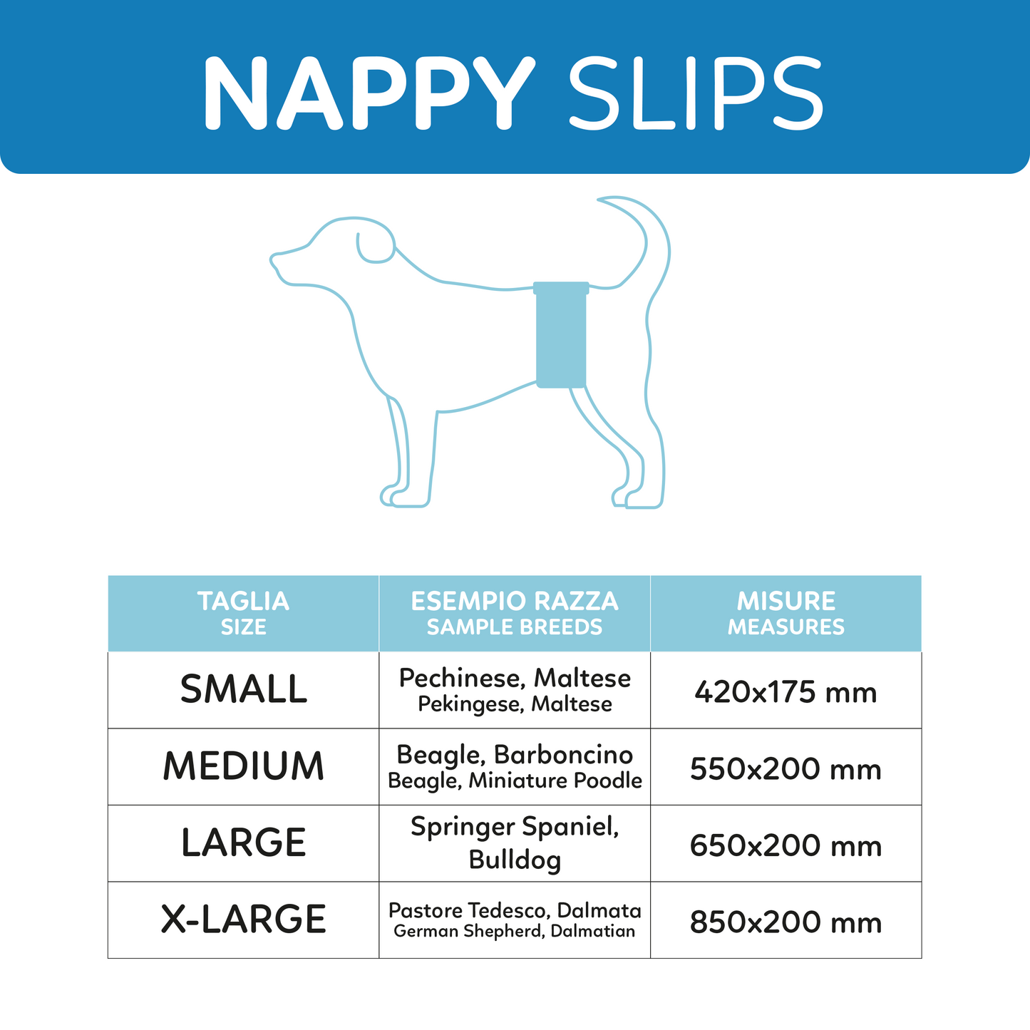 AqpetFriends Nappy Slips Pannolini Assorbenti a Fascia per Cani Maschi Conf. Da 12 Pz.