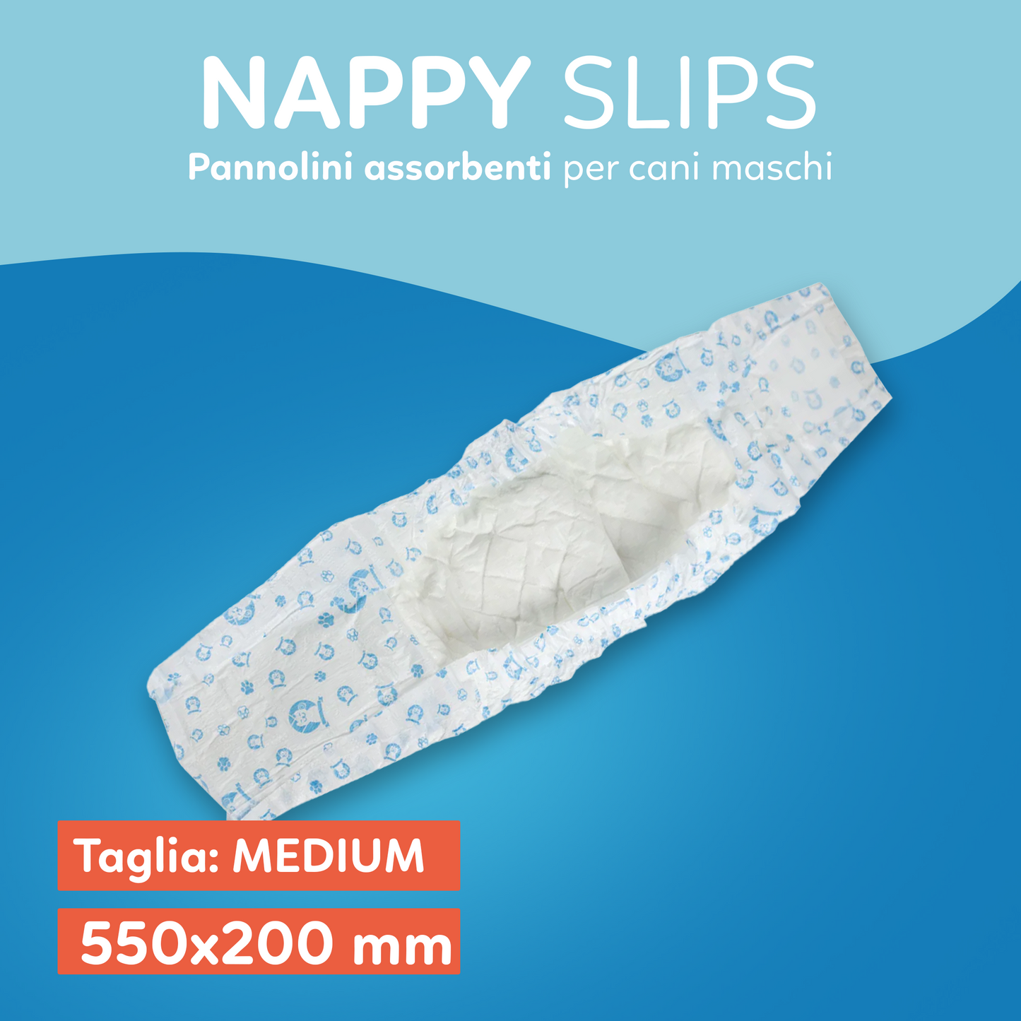 AqpetFriends Nappy Slips Pannolini Assorbenti a Fascia per Cani Maschi Conf. Da 12 Pz.