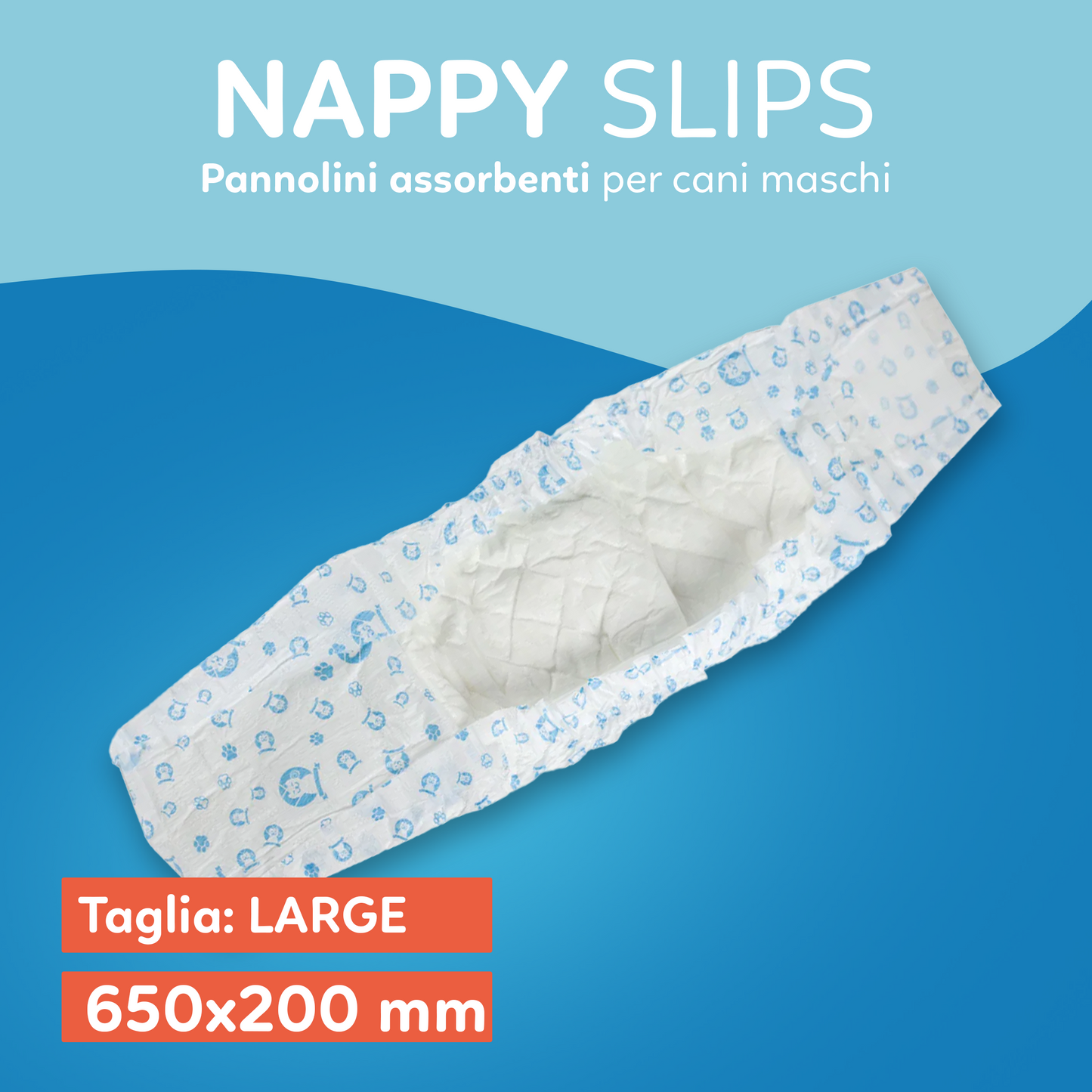AqpetFriends Nappy Slips Pannolini Assorbenti a Fascia per Cani Maschi Conf. Da 12 Pz.