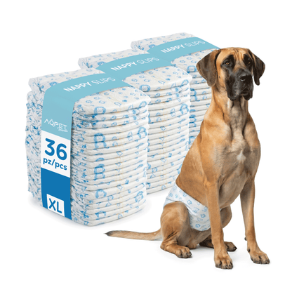 AqpetFriends Nappy Slips Pannolini Assorbenti a Fascia per Cani Maschi 36 Pz