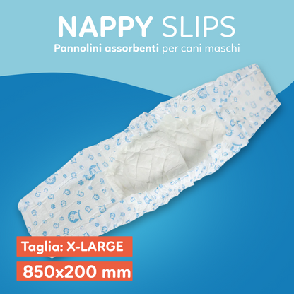 AqpetFriends Nappy Slips Pannolini Assorbenti a Fascia per Cani Maschi Conf. Da 12 Pz.