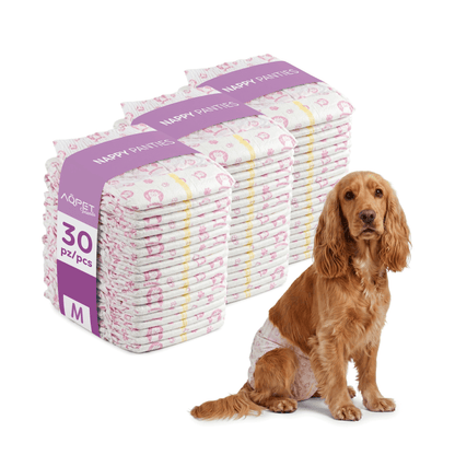 AqpetFriends Nappy Panties Pannolini Assorbenti a Mutandina per Cani 30 pz