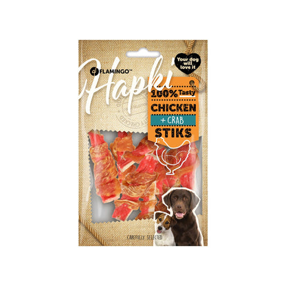 Flamingo Snacks Hapki Bastoncini Con Pollo & Granchio Per Cani Adulti Di Tutte Le Taglie 85gr