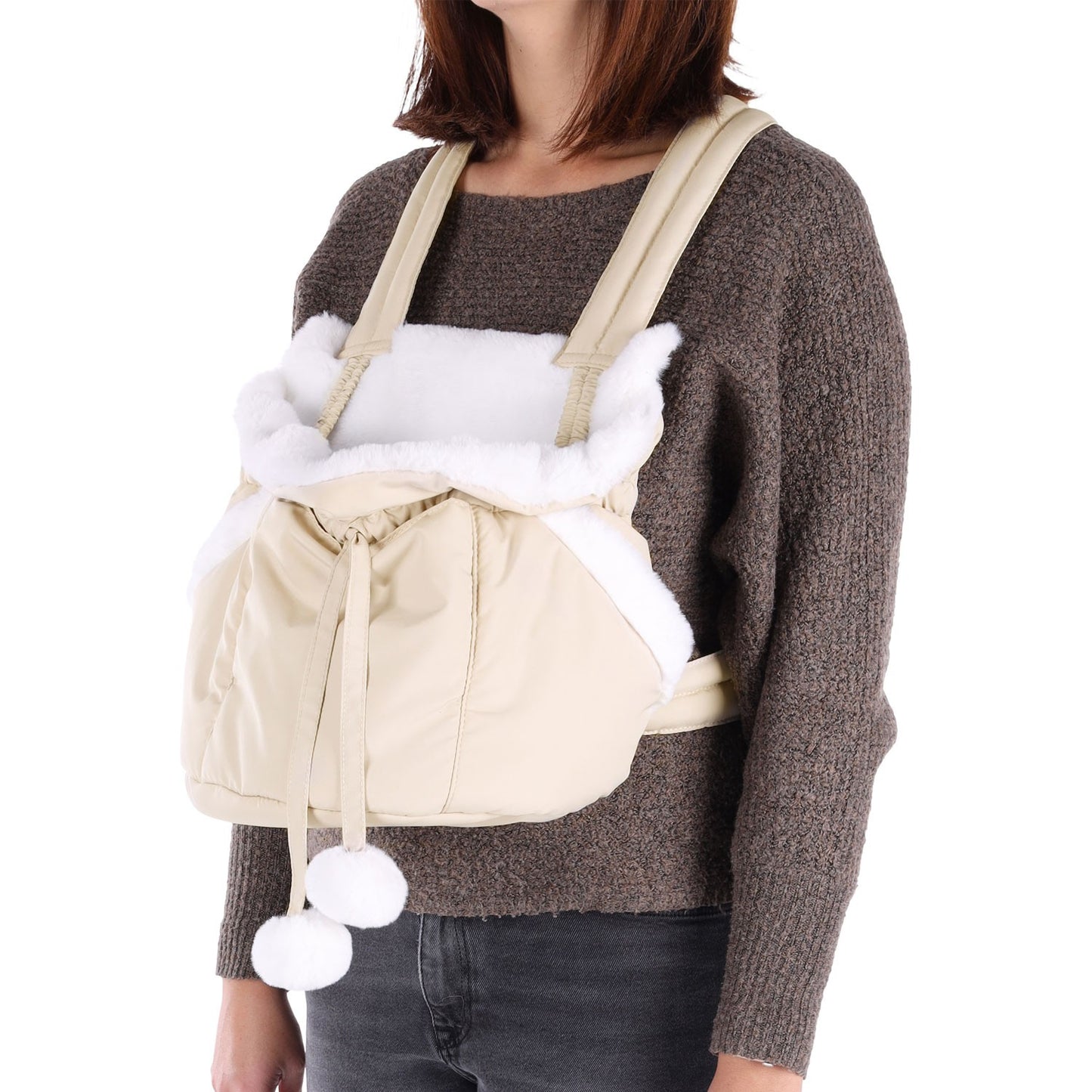 Flamingo Cuddi Trasportino Frontale Beige Per Cuccioli E Cani Di Piccola Taglia 32x22x25cm