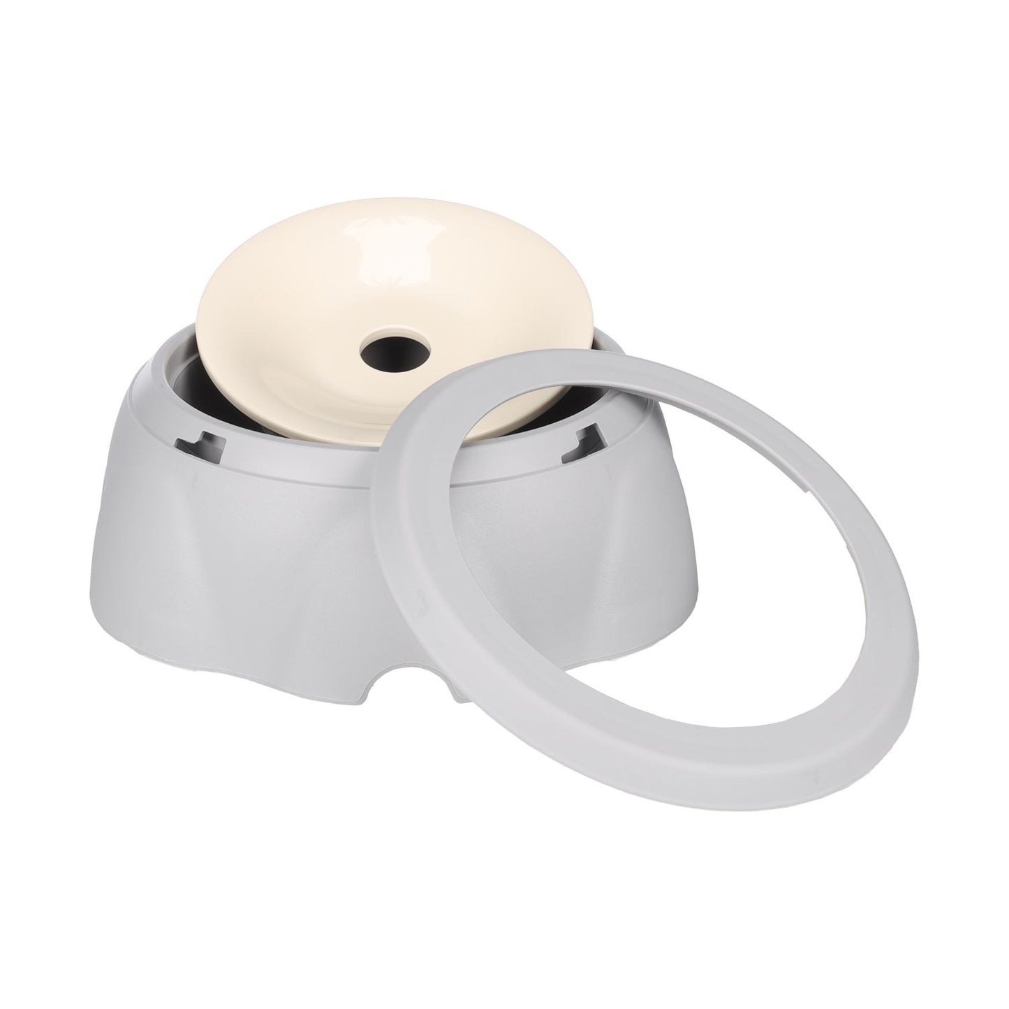Flamingo Spill Ciotola Per Acqua Rotonda Antigoccia Grigio Per Cani Dal Pelo e/o Orecchie Lunghe 1,2L