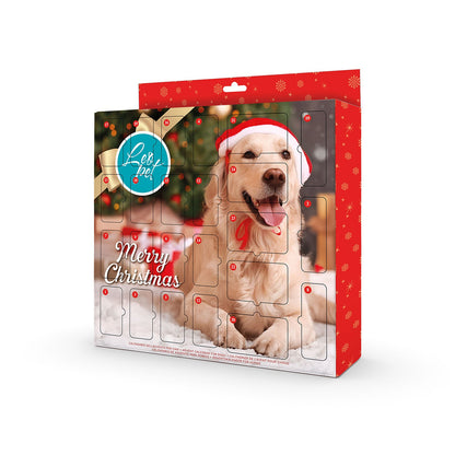 LeoPet Calendario Dell'Avvento Per Cani Con 24 Gustose Sorprese A Tema Natalizio Per Cani Di Tutte Le Taglie 230gr