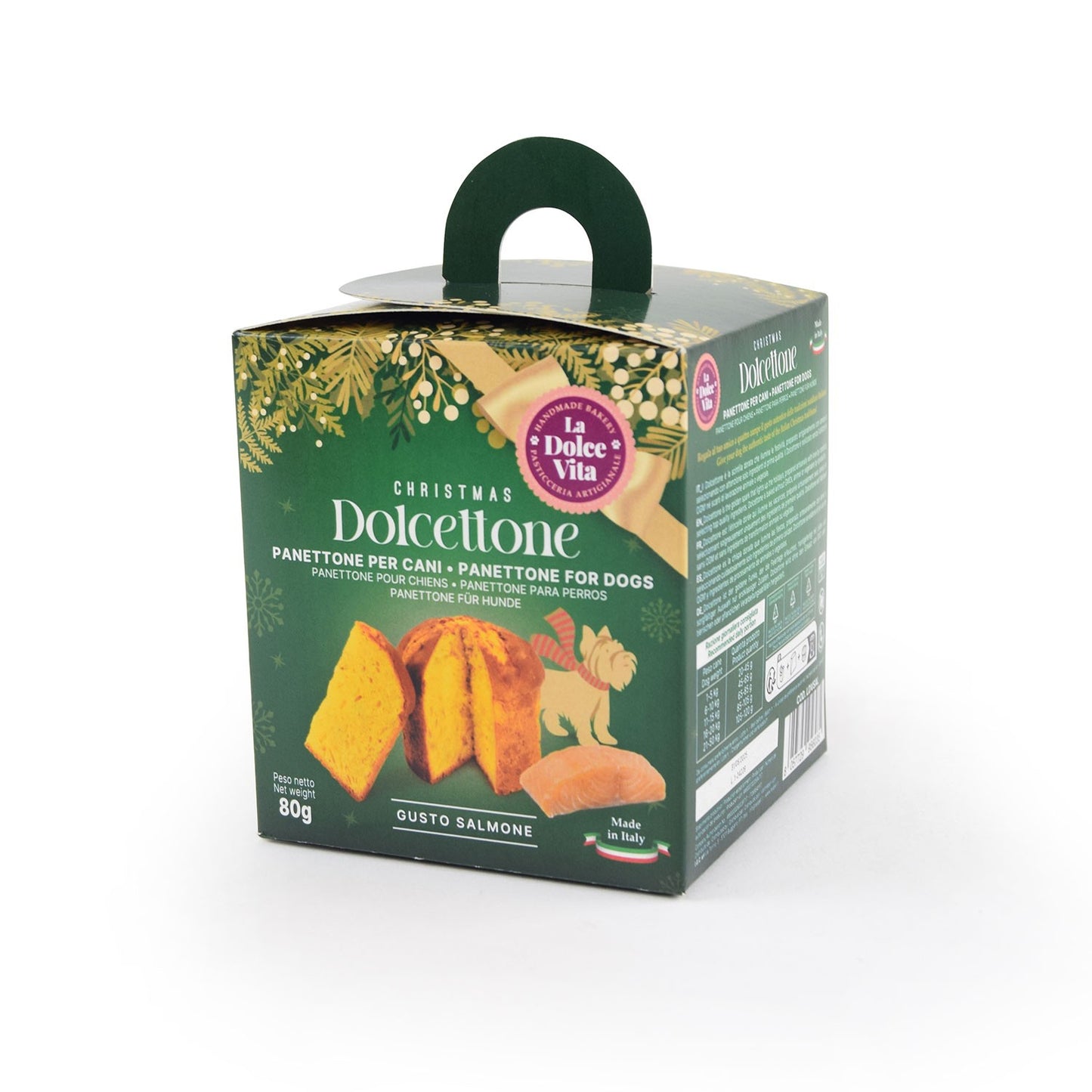 LeoPet La Dolce Vita Dolcettone Panettone Natalizio Gusto Salmone Per Cani Di Tutte Le Taglie 80gr