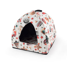 LeoPet Cleo Cuccia A Forma Di Piramide Pieghevole Con Decorazione Natalizia Assortita E Cuscino Estraibile Per Cani 40x40x40cm