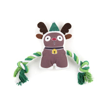 LeoPet Gioco In Corda Per Cani Tema Natalizio A Forma Di Renna Con Simpatico Effetto Sonoro 13cm