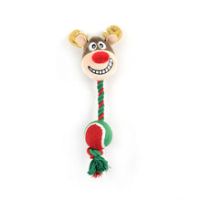 LeoPet Rudolph Gioco In Corda Per Cani Tema Natalizio A Forma Di Renna Con Pallina Ed Effetto Sonoro 27cm