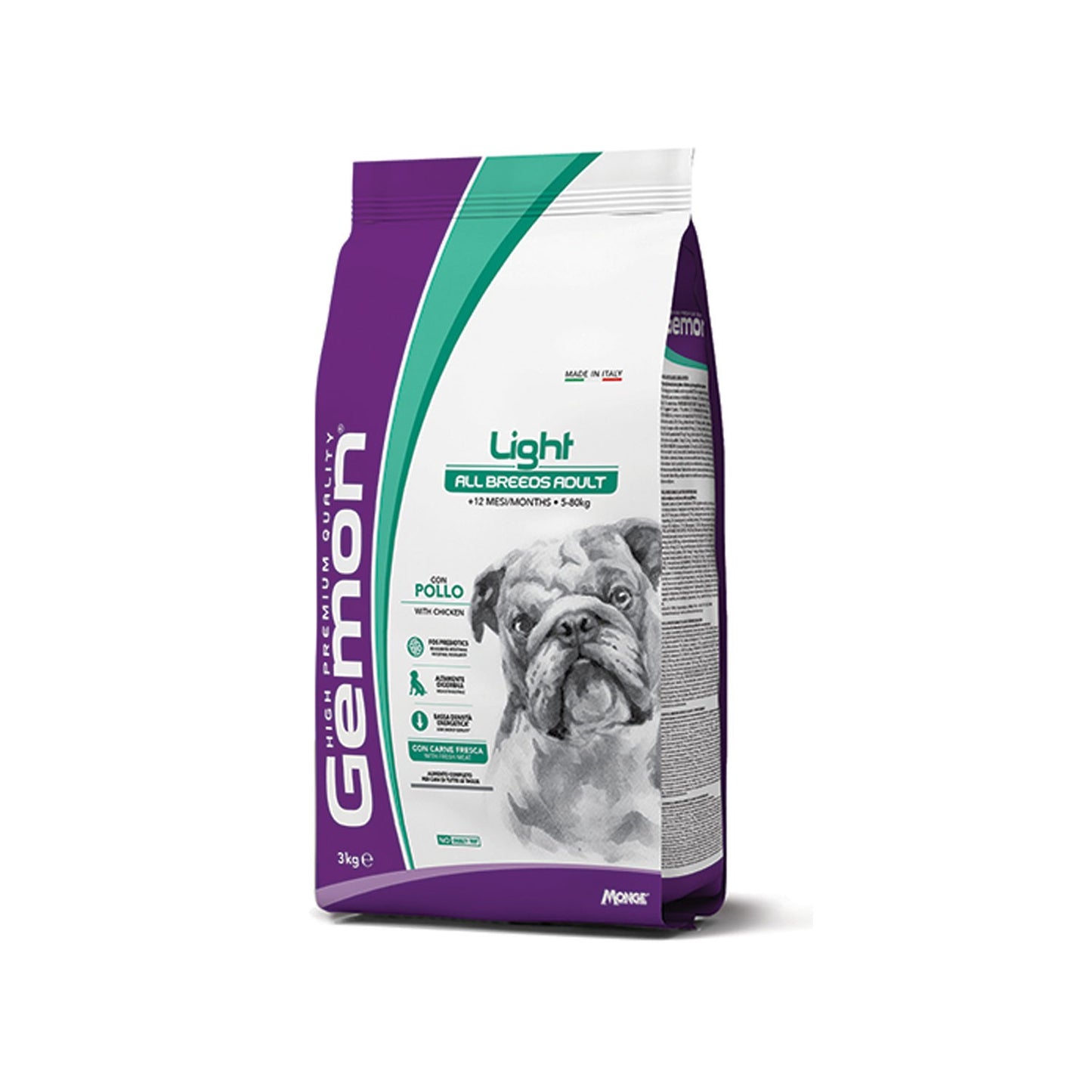 Gemon All Breeds Adult Light Crocchette Con Pollo Per Cani Adulti Di Tutte Le Taglie 3kg